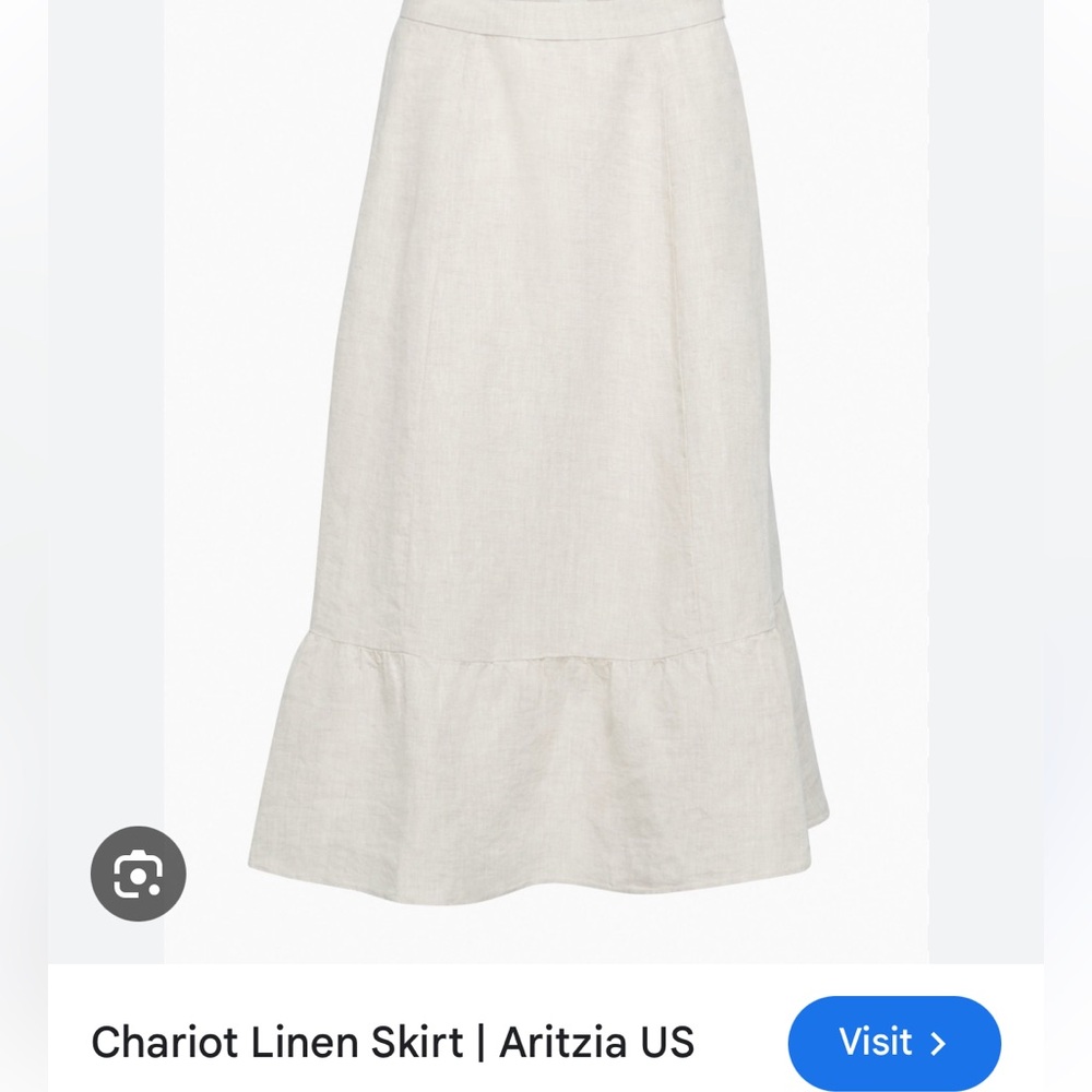 Wilfred Chariot Linen Skirt - white with flower design